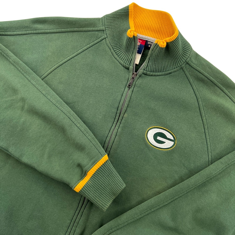 Reebok Gridiron Classic Green Bay Packers Full Zip Sweatshirt Jacket Men M Green